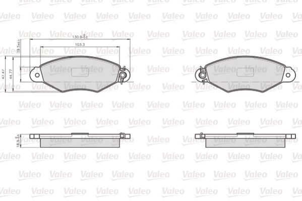 VALEO, Kit de plaquettes de frein, frein à disque