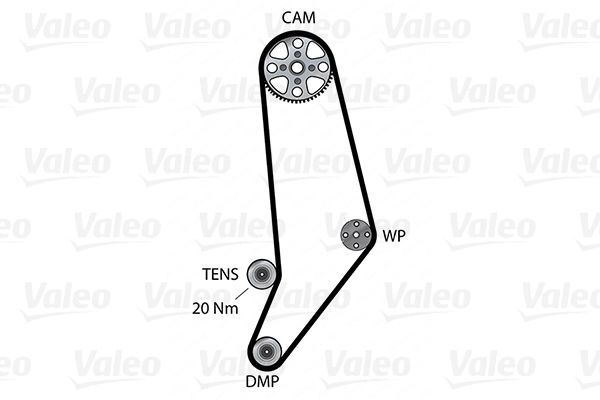 VALEO, Pompe à eau + kit de courroie de distribution