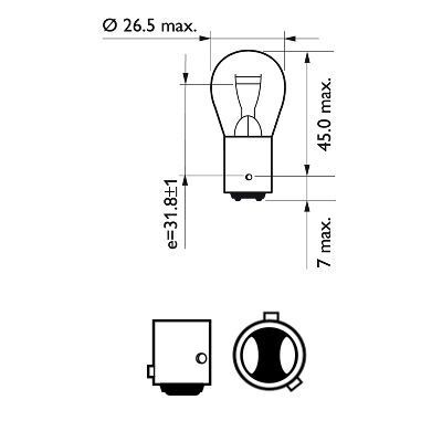 PHILIPS, Ampoule, feu stop/feu arrière