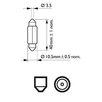 PHILIPS, Ampoule, feu éclaireur de plaque