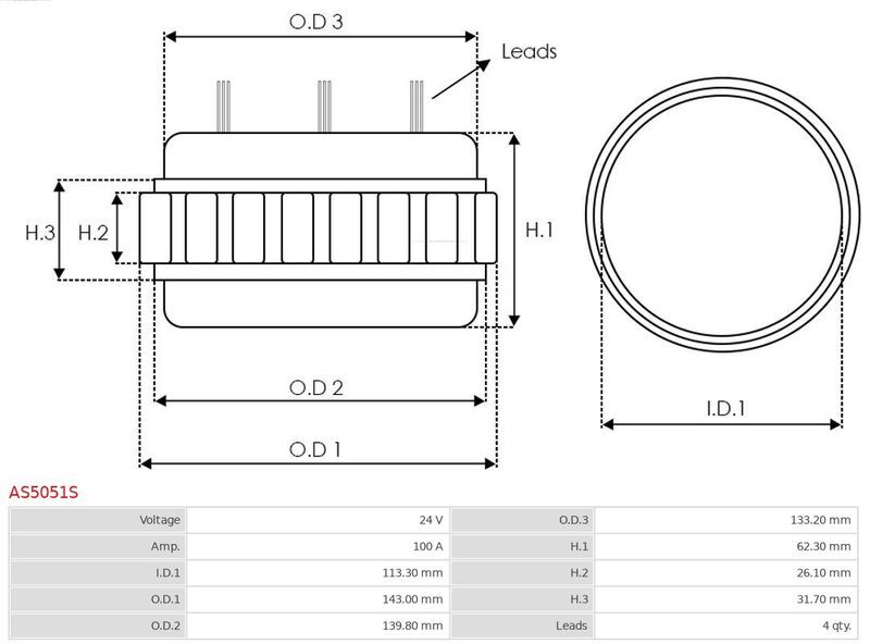 AS-PL, Fixation, bride de transmission d’alternateur