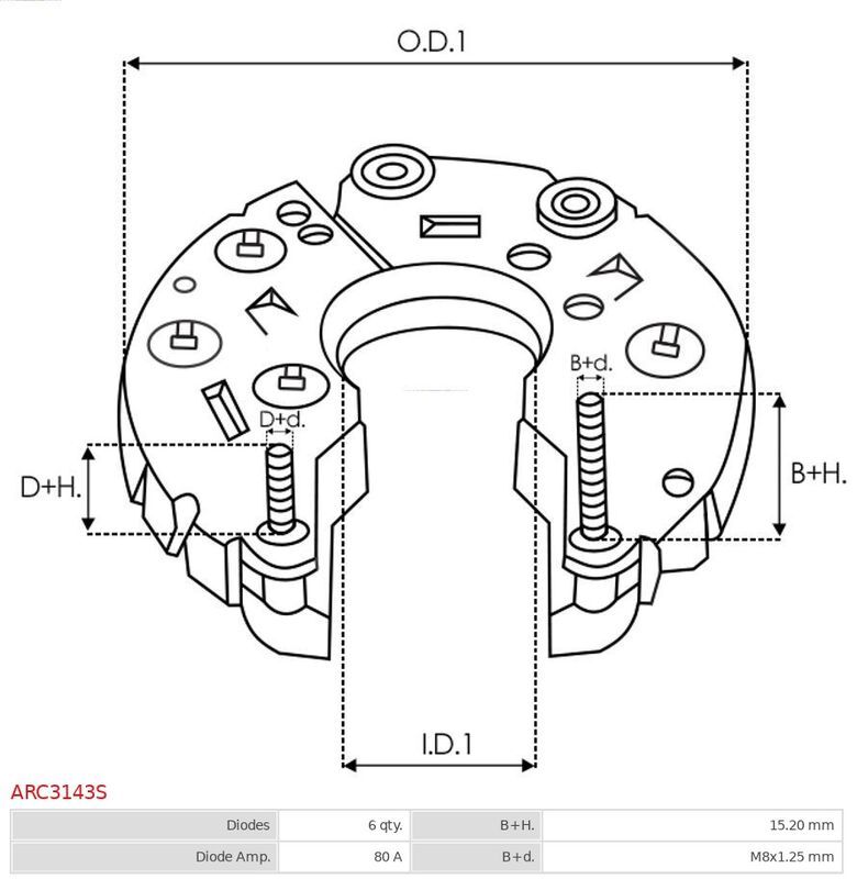 AS-PL, Fixation, bride de transmission d’alternateur