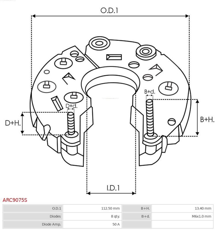 AS-PL, Fixation, bride de transmission d’alternateur