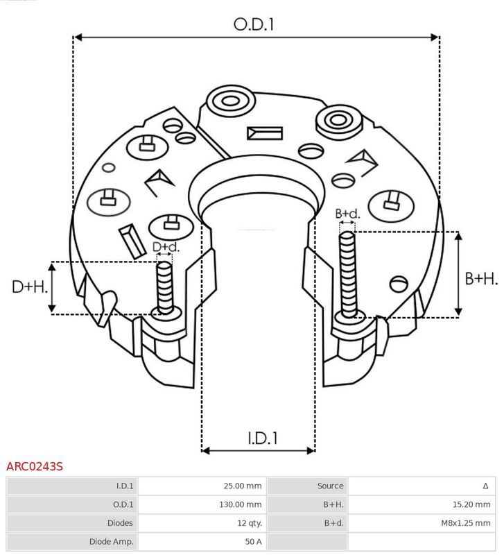 AS-PL, Fixation, bride de transmission d’alternateur