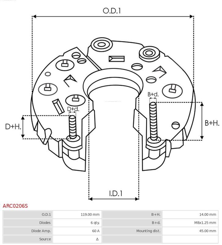 AS-PL, Fixation, bride de transmission d’alternateur