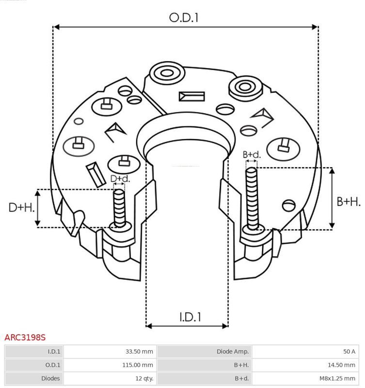 AS-PL, Fixation, bride de transmission d’alternateur