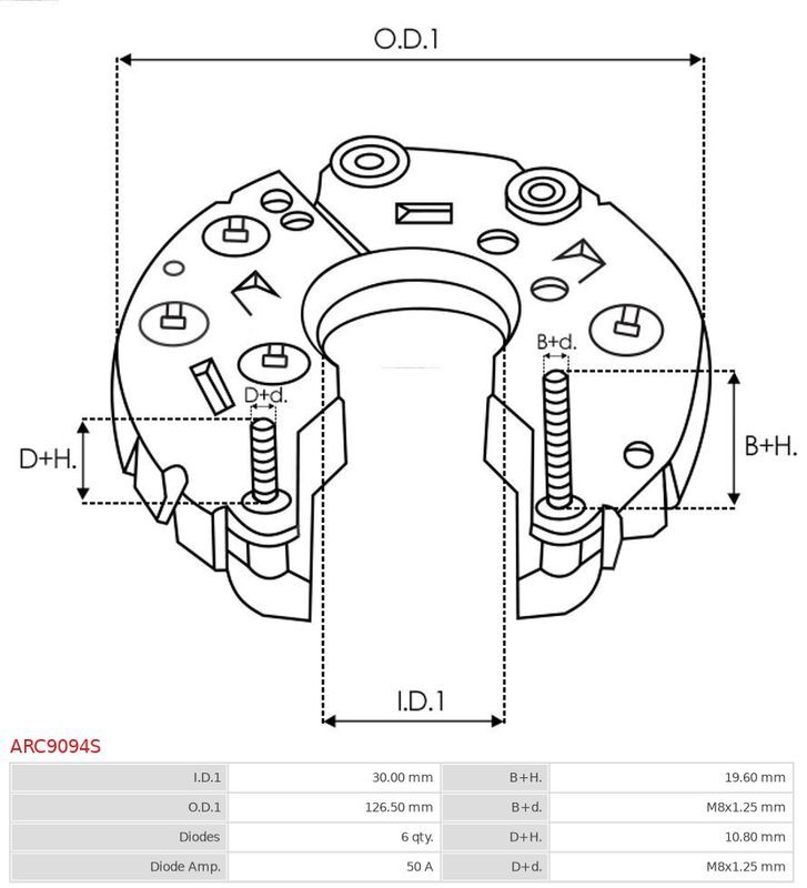 AS-PL, Fixation, bride de transmission d’alternateur