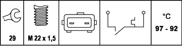 HELLA, Interrupteur de température, ventilateur de radiateur