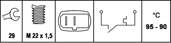 HELLA, Interrupteur de température, ventilateur de radiateur