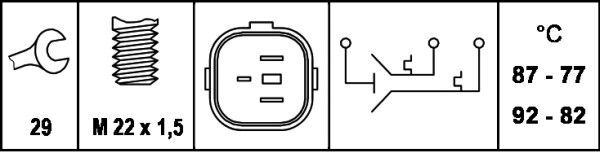 HELLA, Interrupteur de température, ventilateur de radiateur