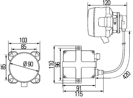 HELLA, Optique, projecteur longue portée