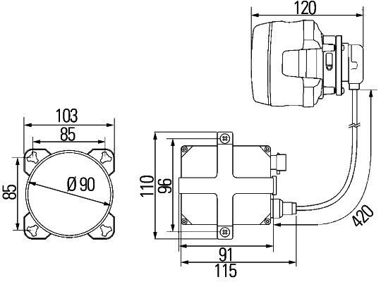 HELLA, Optique, projecteur longue portée