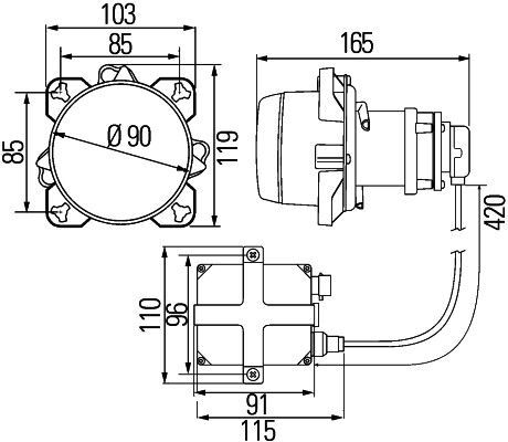 HELLA, Optique, projecteur principal