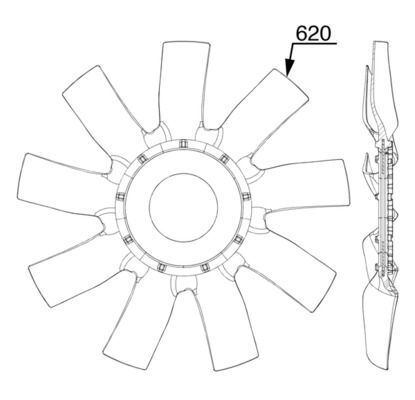 MAHLE, Roue du souffleur, refroidissementdu moteur