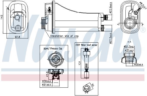 NISSENS, Vase d'expansion, liquide de refroidissement