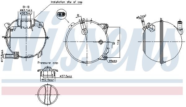 NISSENS, Vase d'expansion, liquide de refroidissement