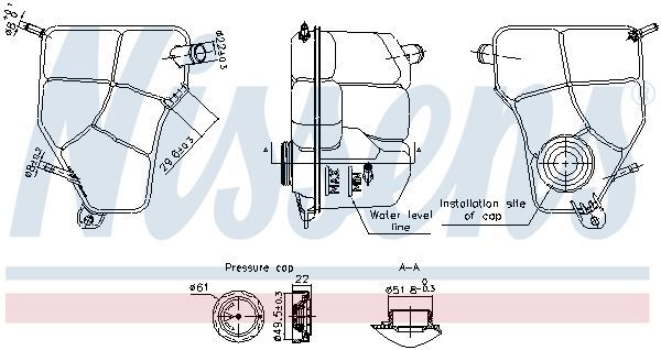 NISSENS, Vase d'expansion, liquide de refroidissement